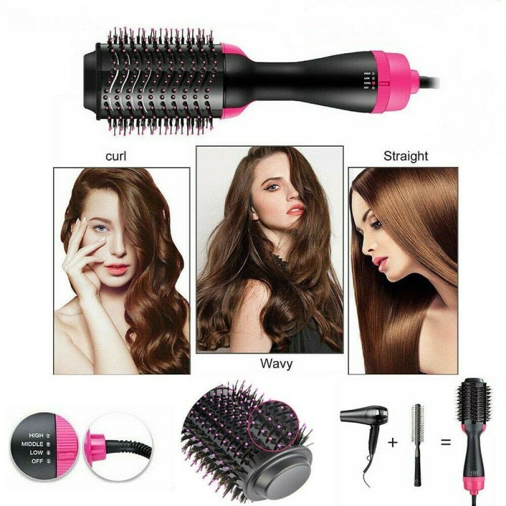 Escova Seca, Alisa e Modela Cabelo 110v Alisadora Cabelo Curto, Comprido, Cacheado