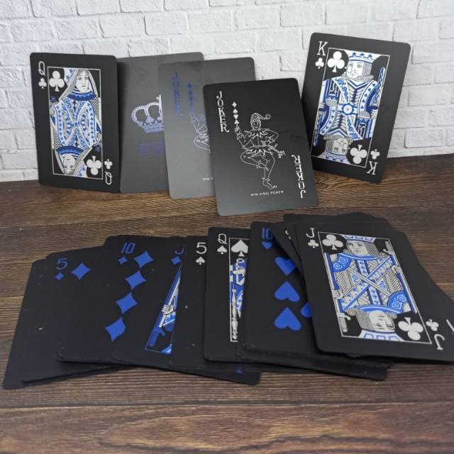 Conjunto De Cartas De Jogo De PVC À Prova D'água Com Brilho Preto Cartão De Blackjack De Pôquer De Plástico