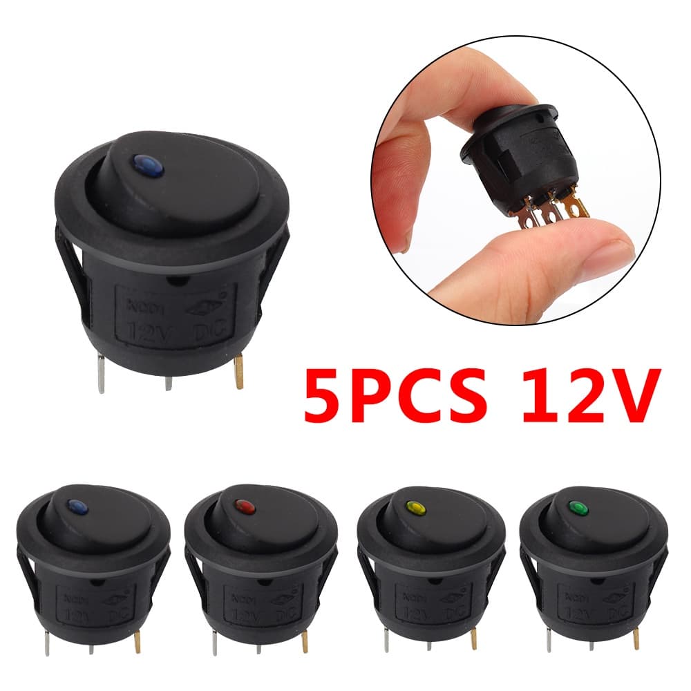 5 Pçs/Conjunto Interruptor Luminescência De Carro Com Botão De Claro LED