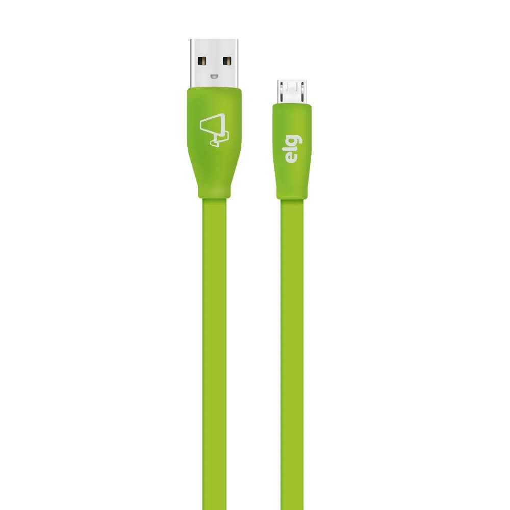 Cabo Flat Micro USB ELG Verde 1m L510VD