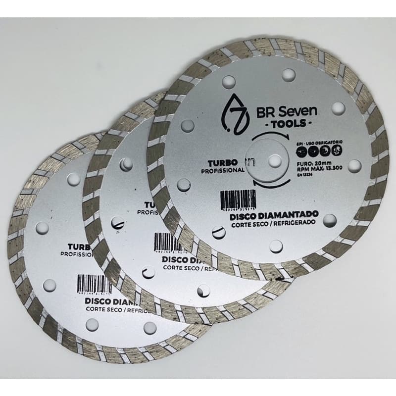 Kit 3 Disco De Corte Turbo  Makita Corte Tijolo Bloco 110mm