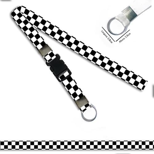 Chaveiro Moto Quadriculado Preto Branco C0654p Argola Engate