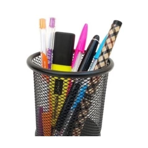 COM OFERTA Um Porta Treco Multiuso Redondo Telado Aramado Organiza Escritório Lápis Caneta Wellmix