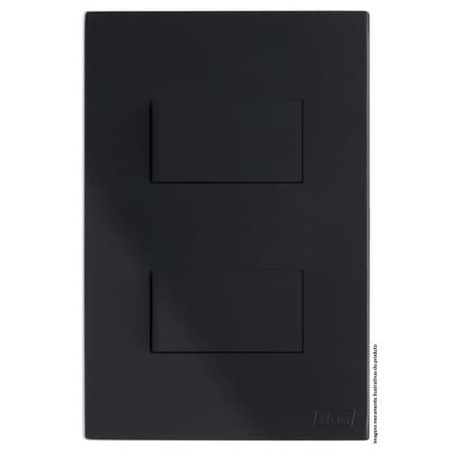 Conjunto Interruptor Duplo Simples Preto Fosco Tecla Apagador Acendedor Kit