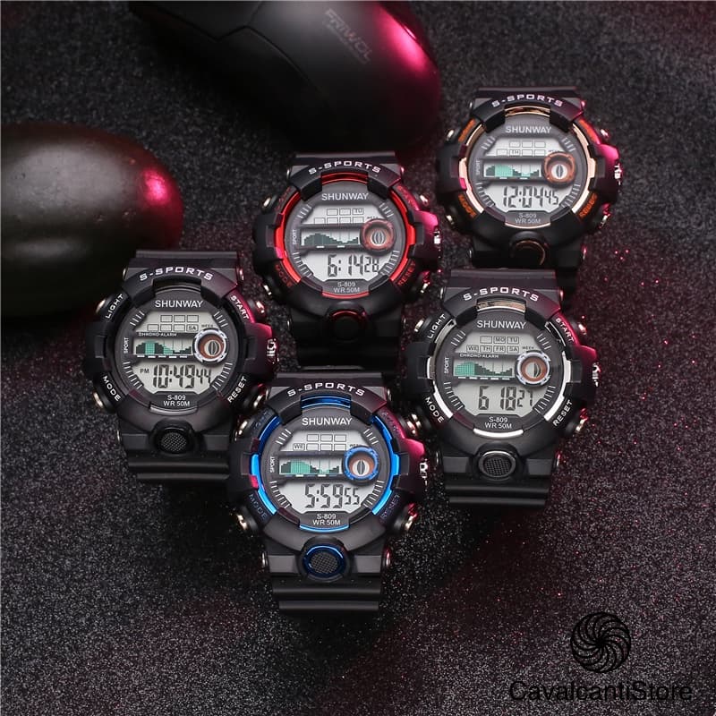 Relógios Relogio masculinos a prova d água de silicone relogios masculino infantil digital esportivas cronômetro 2021 S-809