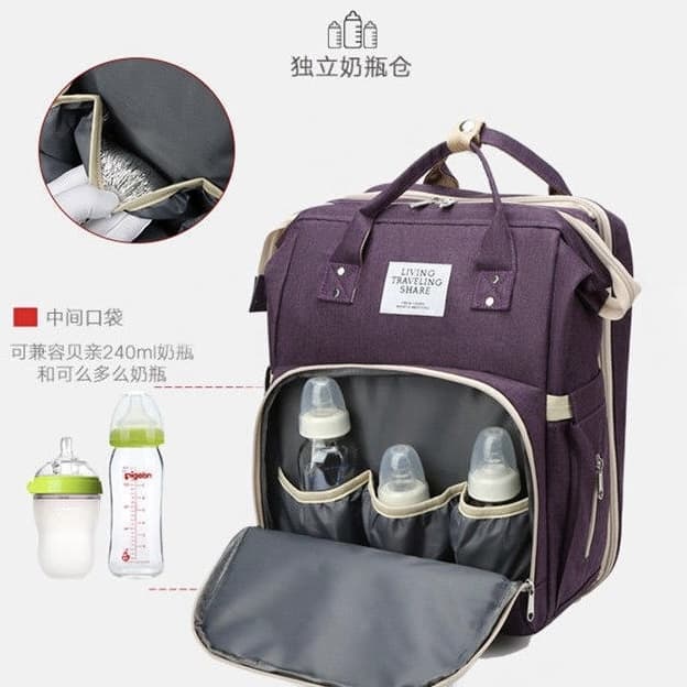 Mochila Maternidade Bolsa Mamãe Bebê Multifunção à prova d'água dobrável Multineos Pronto Entrega
