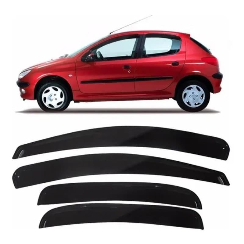 Calha De Chuva/ Defletor 4pts Peugeot 206/207 11002a