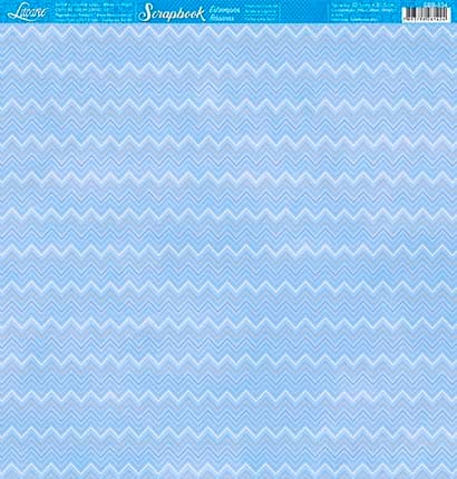 Papel Para Scrapbook Folha Simples Estampa Básica Chevon Azul Litoarte  SBB-134 30,5x30,5