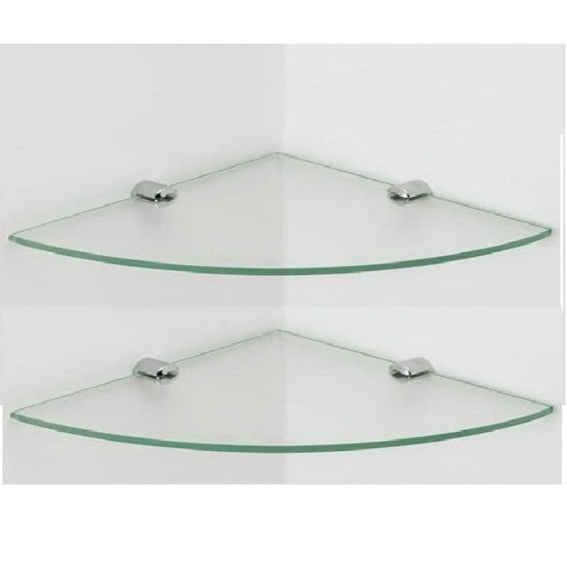 Prateleira para banheiro de vidro 6mm temperado 2 repartições