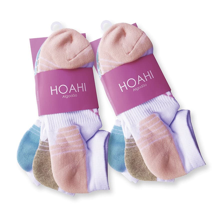 KIT 3 Pares de Meia de Algodão com Cano Baixo  / Meia de Algodão Curta / Meia Invisível