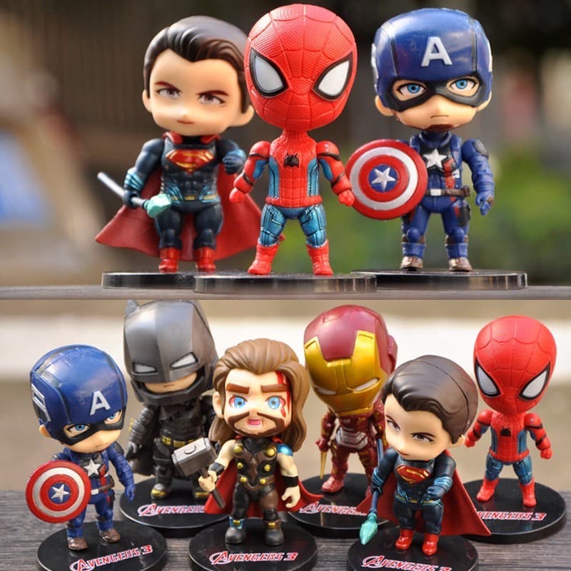 Homem De Ferro Morcego-Aranha Os Vingadores Série De Filmes Brinquedos Boneca Figura De Ação Modelo Decorações De Bolo P
