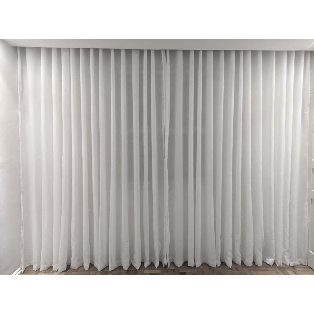 Cortina De Voil C/ Forro Blackout Em Tecido 2,00x2,20 Sala E Quarto