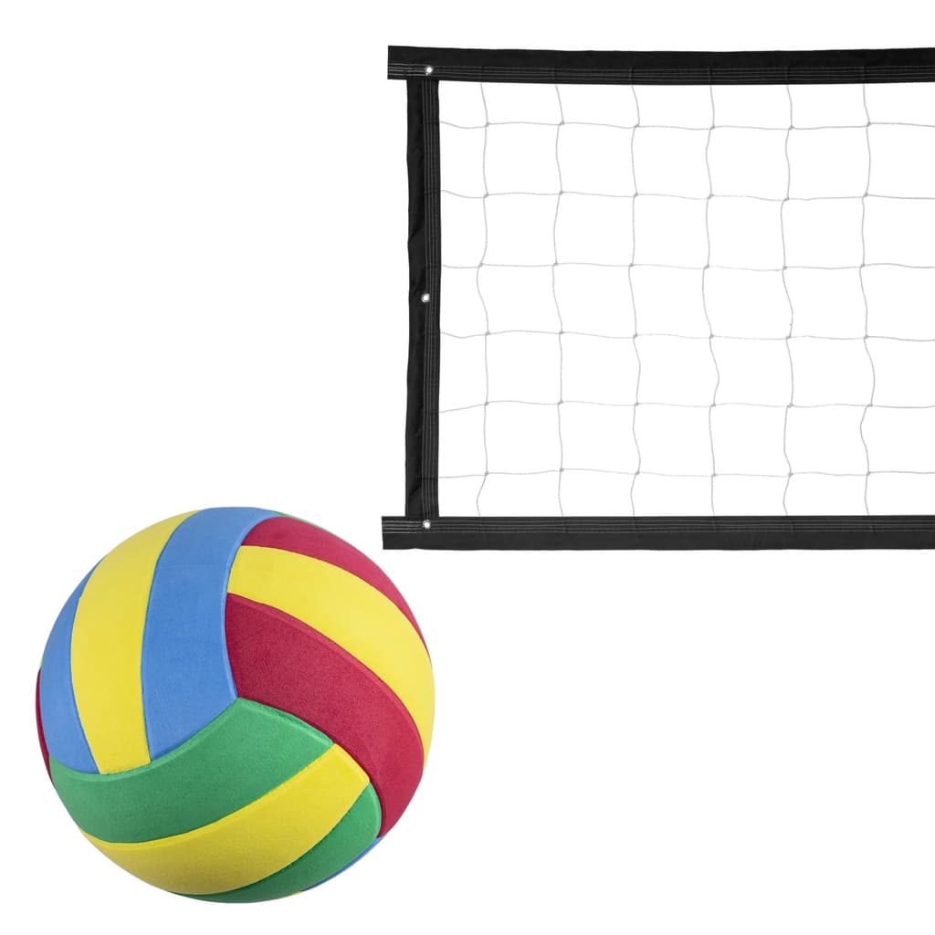 Kit rede de vôlei colorida 7 metros Preto Evo Sports + Bola