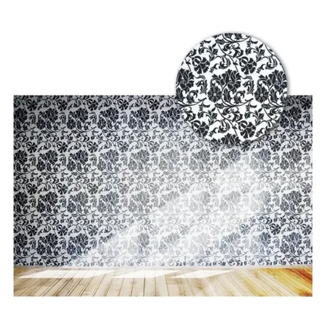 Papel Parede Adesivo Arabesco Preto e Branco Para Quarto Sala Contact 45 cm x 10 Metros - ARUFORTE