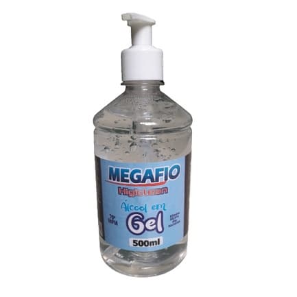 Álcool Gel 70% Antisséptico Para Mãos 500ml Megafio