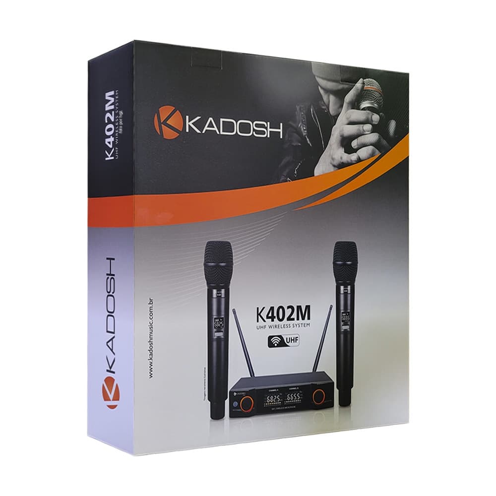Microfones Dinâmico Cardióide sem Fio Kadosh KDSW-402M