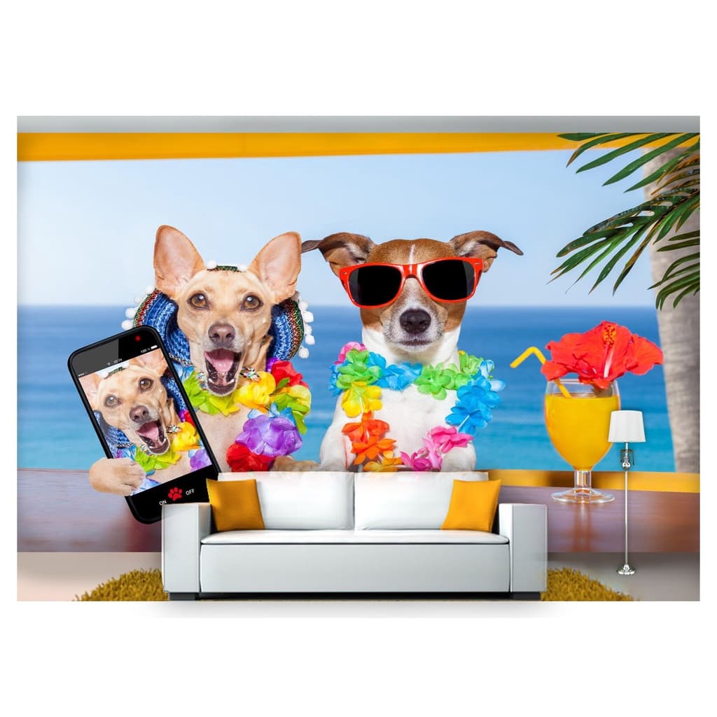 papel de parede Animais cachorro viagem 3D m² ANM173
