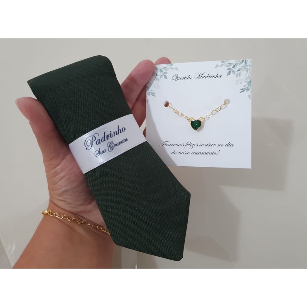 4 Kit Gravata Semi Slim e Pulseira Folheada PRONTA ENTREGA