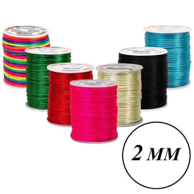 Cordão de Cetim Fio de Seda 2mm - 10 metros - NÃO ACOMPANHA ROLO. PRODUTO FRACIONADO.