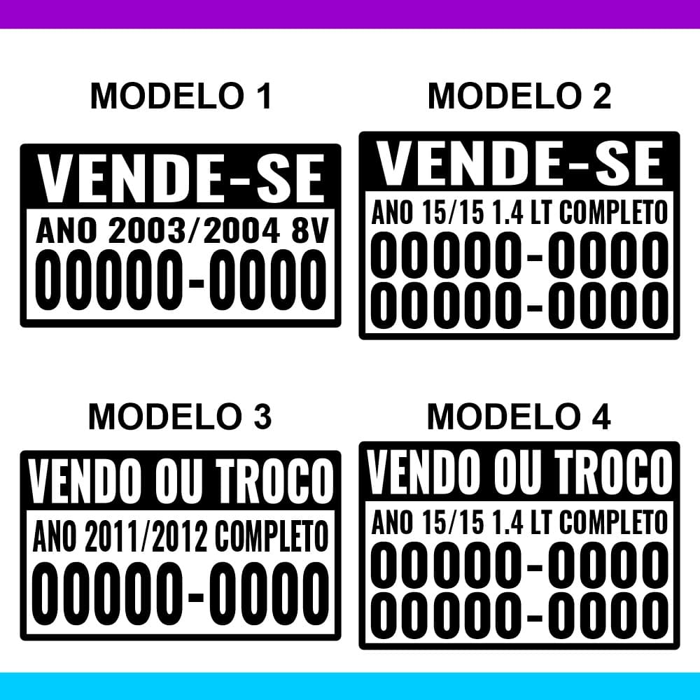 Kit com 2 adesivos de vende-se vendo