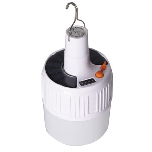 Lâmpada Solar Led Com  Placa Recarregável Camping Segurança