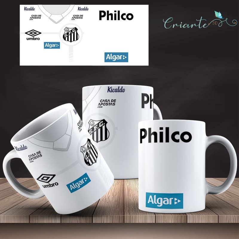 Caneca Porcelana Coleção Santos #01