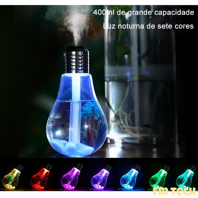 Mini umidificador ambiente de ar Lampada portátil cabo USB LED