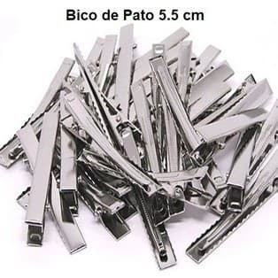 bico de pato / jacaré niquelado 5,5 cm pacote com 12 Unid.