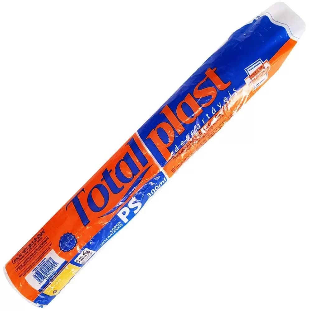 Copo Descartável 300ml 100 Unidades TotalPlast