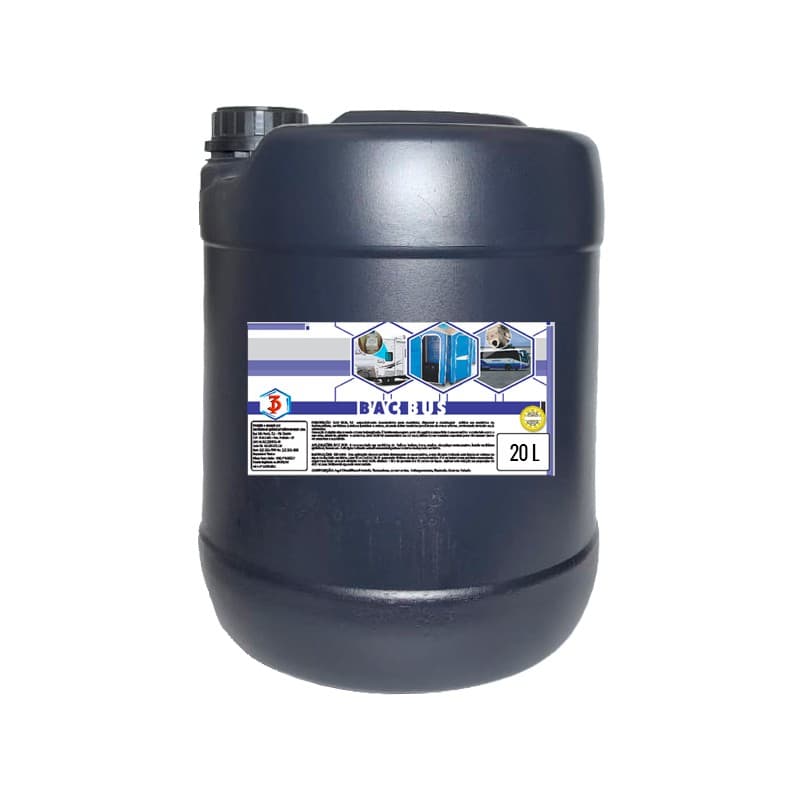 BAC BUS 3 Poderes 20 LTS - Desinfetante Bactericida para Banheiros Moveis e Toaletes