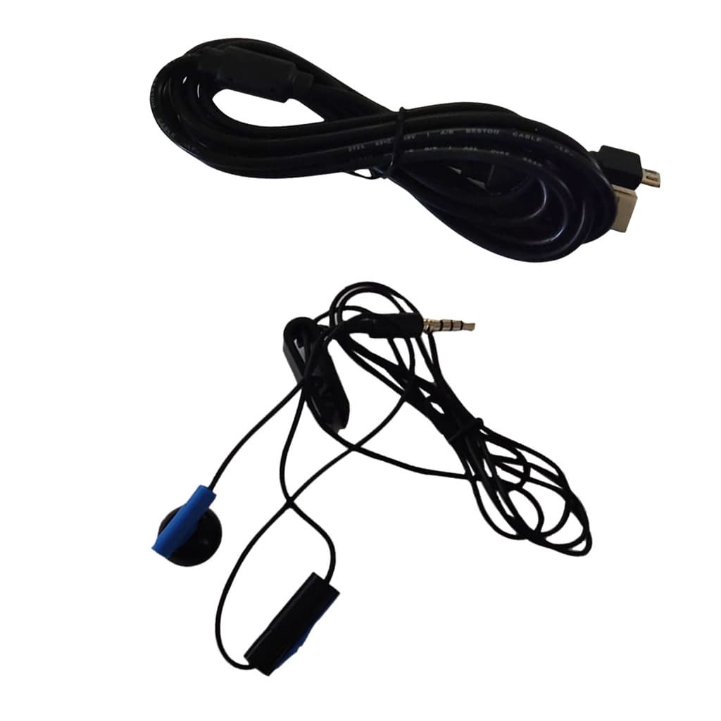 Fone De Ouvido Para Controle de PS4 Novo + Cabo Micro Usb De 2m Para Carregar Controle De Ps4