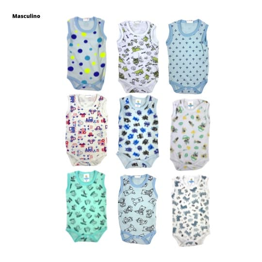 Body Bebê Regata Suedine Estampado Roupa Bebê Menino Menina