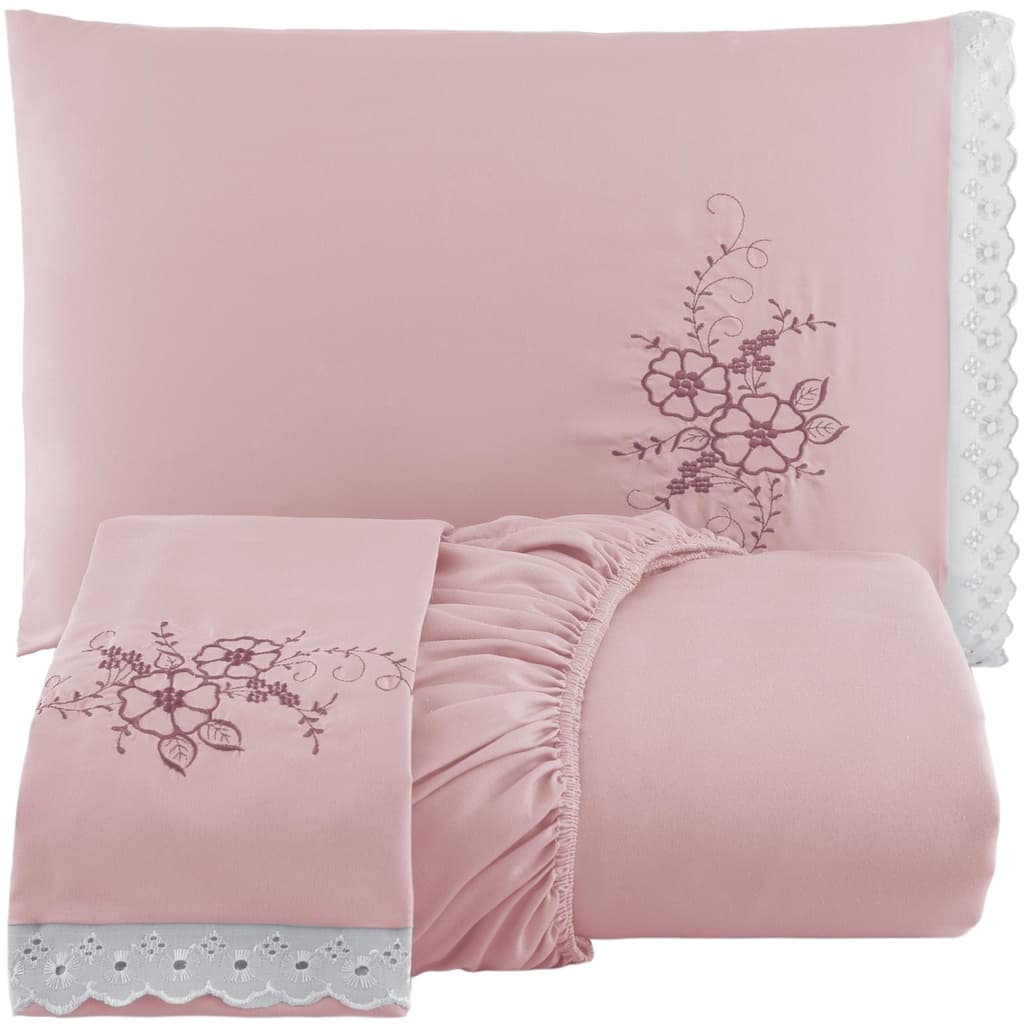 Jogo de Cama Bordado Casal Queen 3 Peças