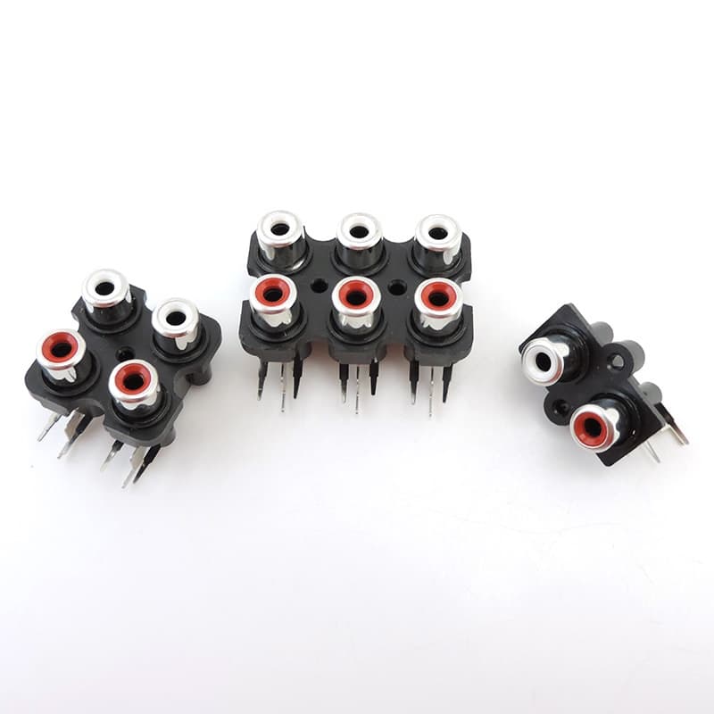2/4/6 Furo RCA Conector Fêmea Áudio Estéreo Adaptador Soquete Vídeo Entrada AV Interface Linha 2Pin 4Pin 6Pin
