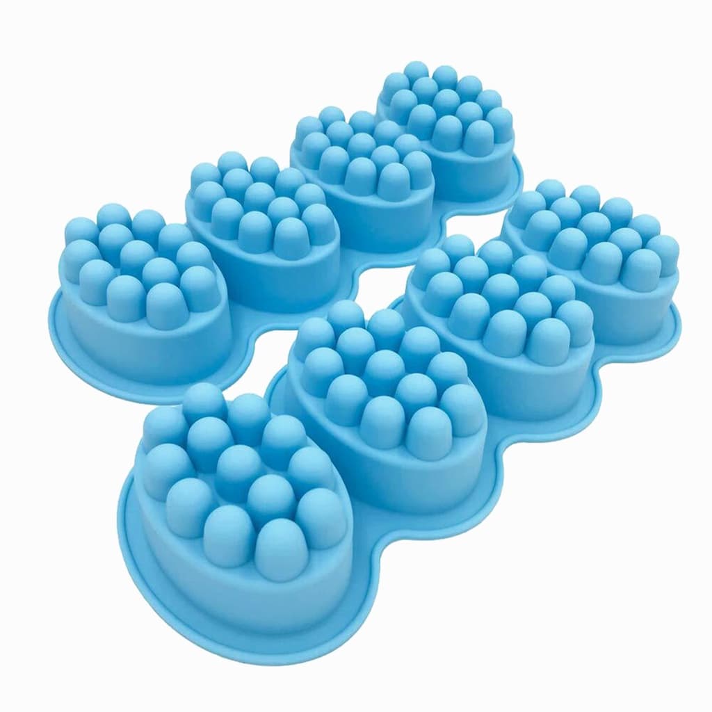 02 Formas de silicone para sabonete artesanal  massageador  4 cavidades 3d Molde saboaria artesanal