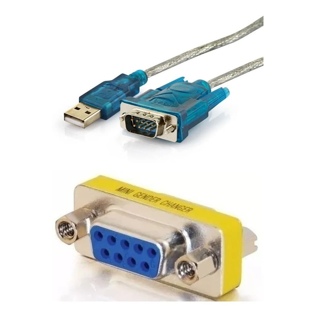 ADAPTADOR DB9 USB 2.0 = 9 PINOS RS232 CABO CONVERSOR USB = USB A MACHO + SERIAL DB9 9 PINOS MAHO + EMENDA FEMEA / FEMEA = BACKUP / RECOVERY / PROGRAMAÇÃO CLP