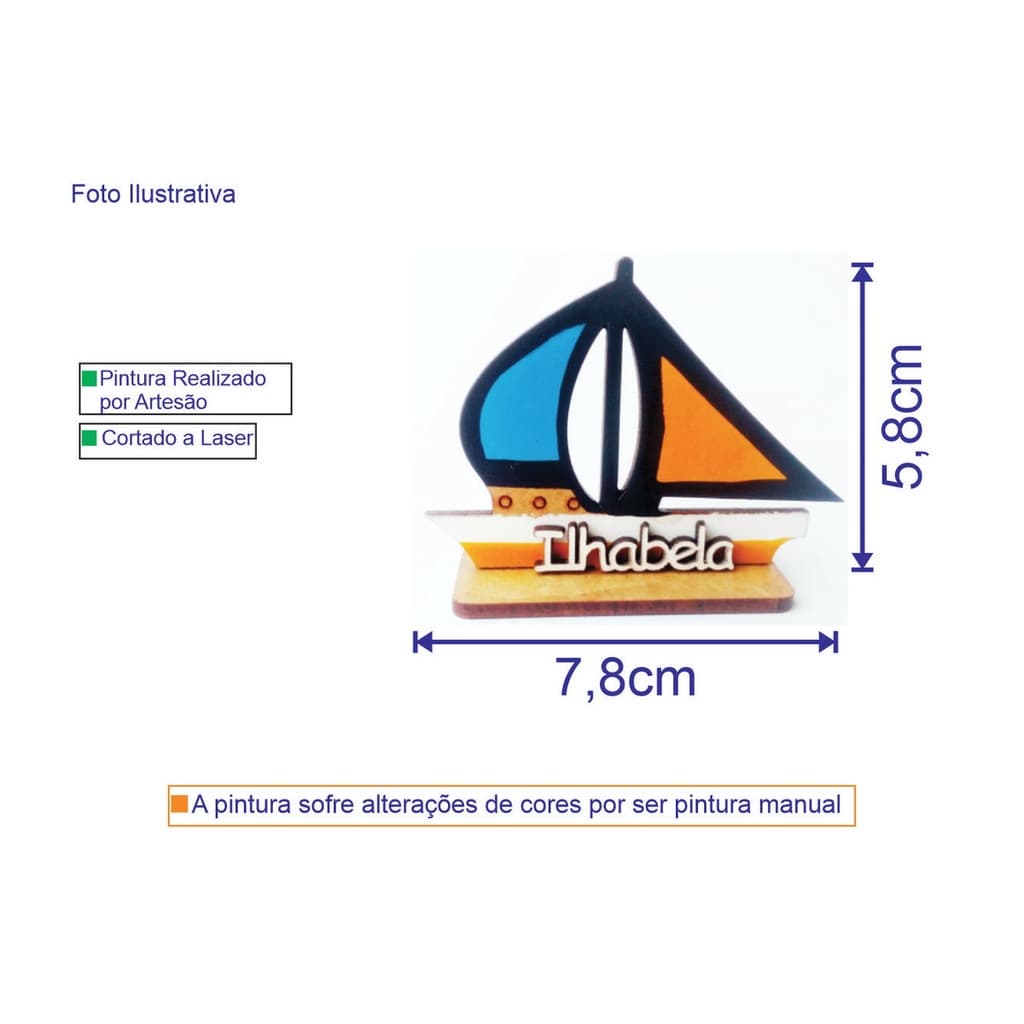 Enfeite Veleiro M1 Artesanato Ilhabela