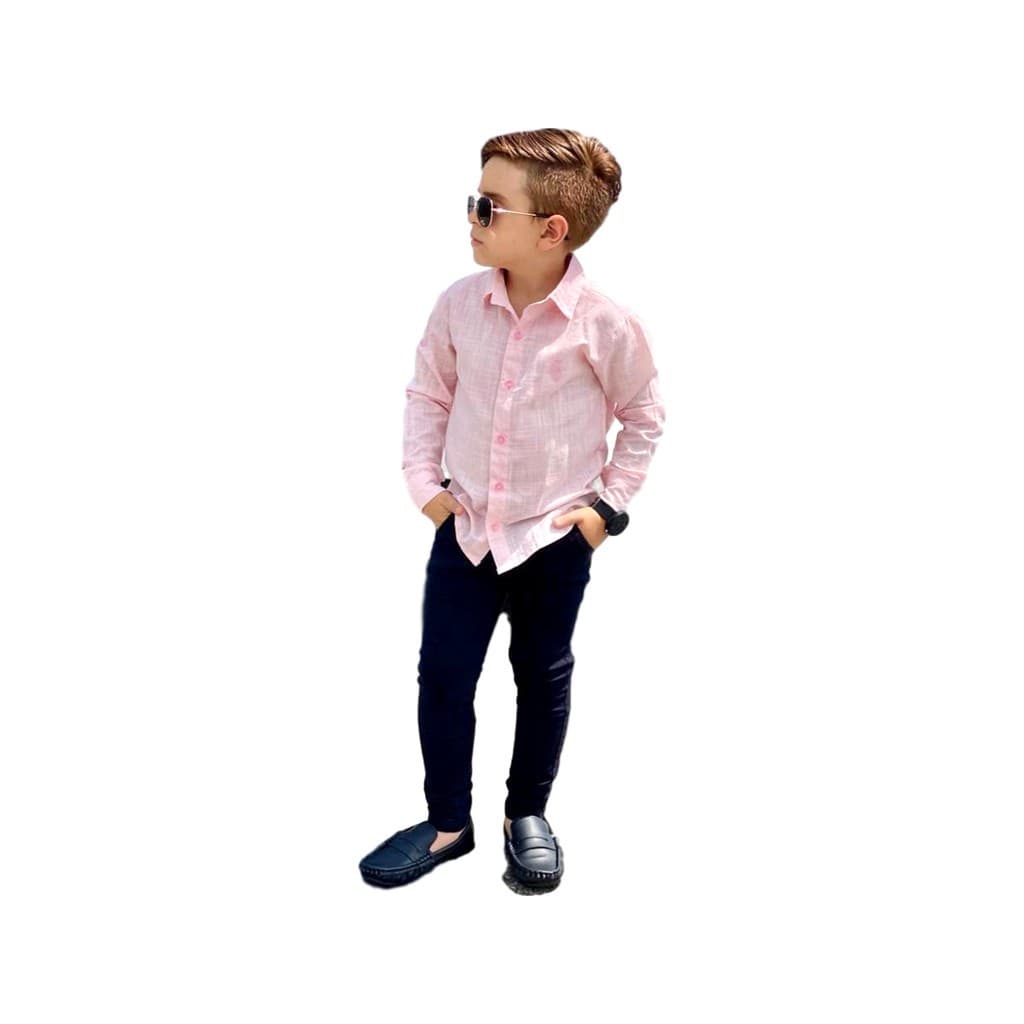 Roupa Infantil Social Festa  Menino Conjunto Calça Sarja + Camisa ML 01-08 Casamento Batizado