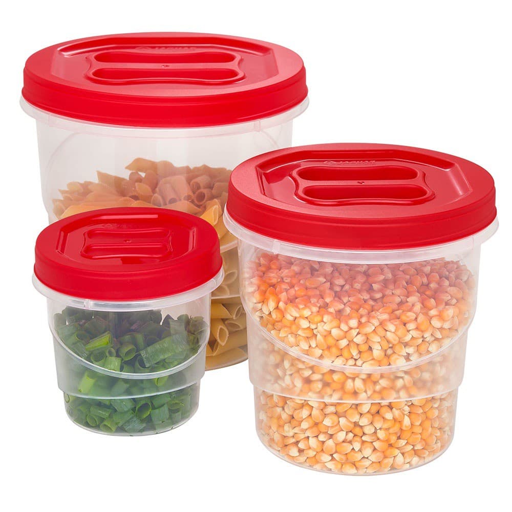 Kit de Potes para Mantimento com Tampa de Rosca 3un, Produtos de Excelente Qualidade para Complementar sua Cozinha