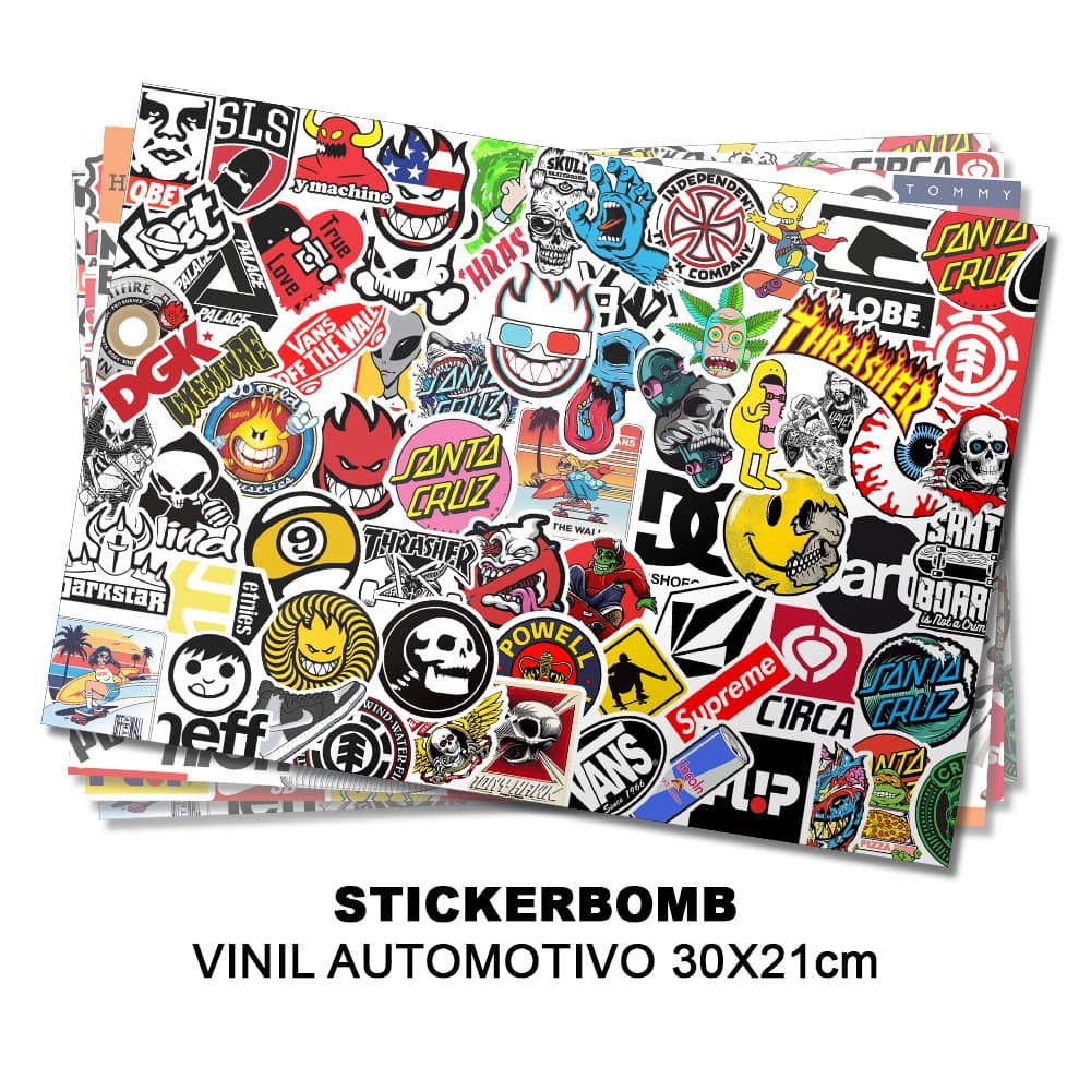 Adesivo Sticker Bomb 30x21cm para Bike Carro Moto Caminhão Marcas Famosas