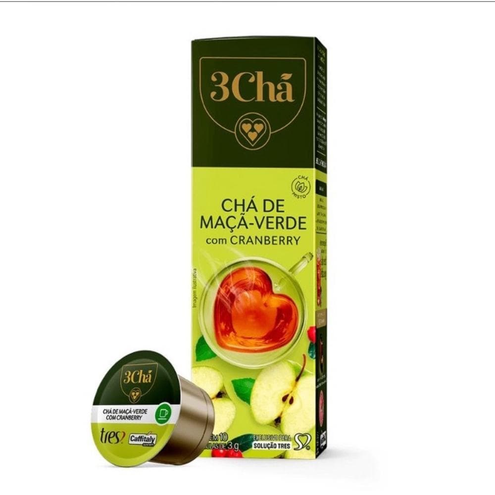 10 Capsulas 3 Coracoes, Cha Maca Verde e Cranberry