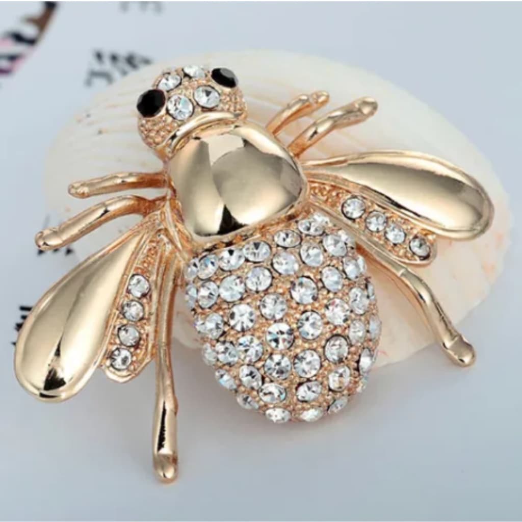 Broche Abelha Branca Ou Pérola Ou Rose