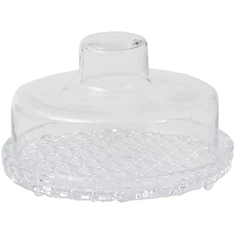 Prato para Queijo Queijeira Colonial Grande com Tampa de Vidro 20x12cm - Ref. 105 Mistral Vidros