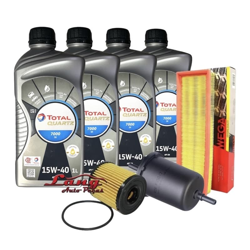 Kit Troca Óleo Total Citroen C3 1.4 8v Flex 15w40 semi Filtros de óleo ar e combustível 2005>