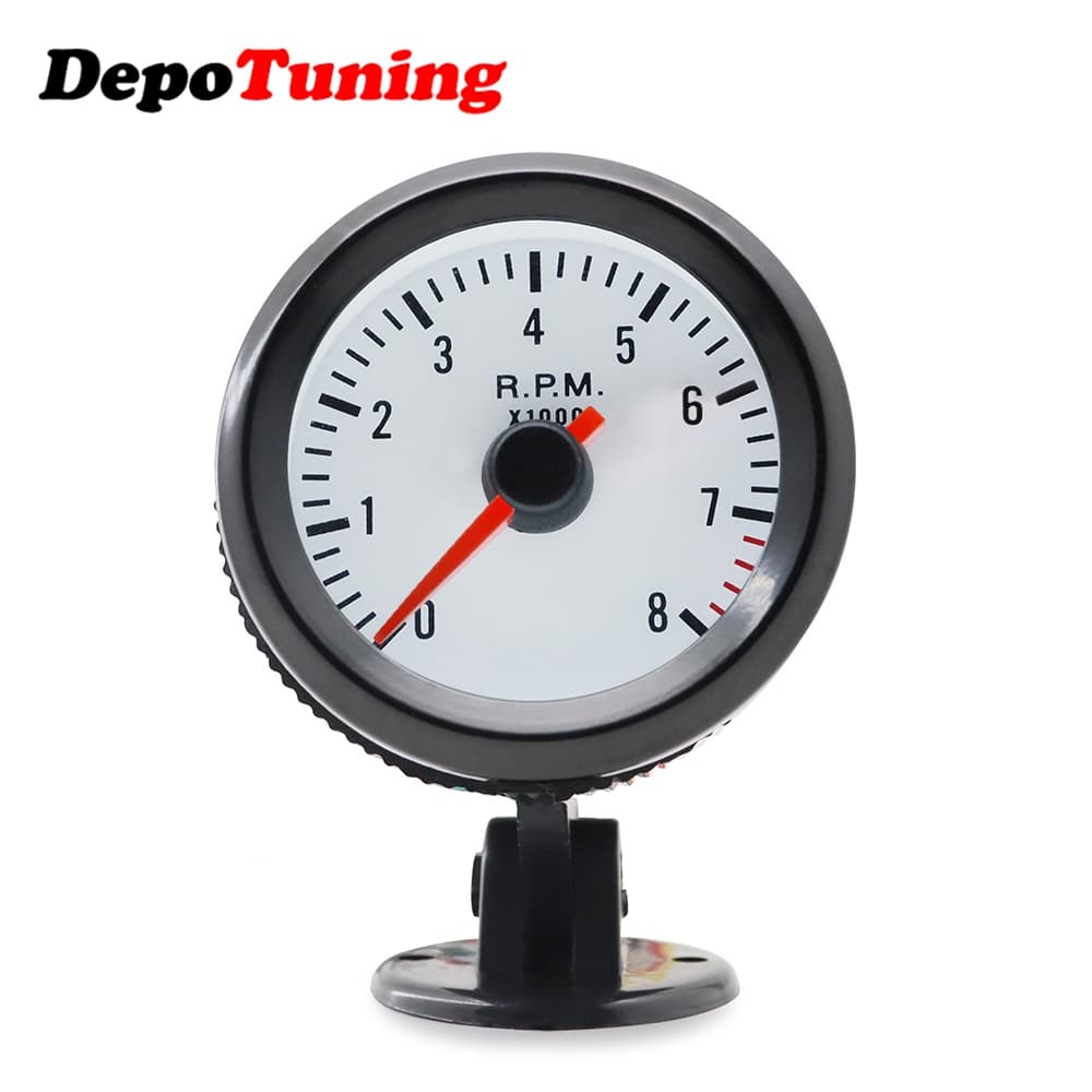 Medidor De 2 Polegadas 52mm 0-8000RPM Tacho RPM Gage LED Azul 12V Para Carro/Gasolina De 1-8 Cilindros