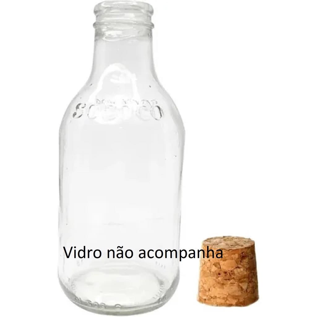 Pacote com 10 Rolhas De Cortiça - Padrão Garrafinha Leite de coco - 19x20x17