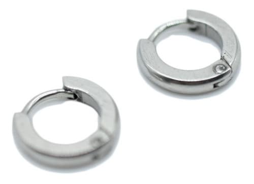 Brinco Argola Par Masculino Feminino 6mm Liso Abaulado Aço
