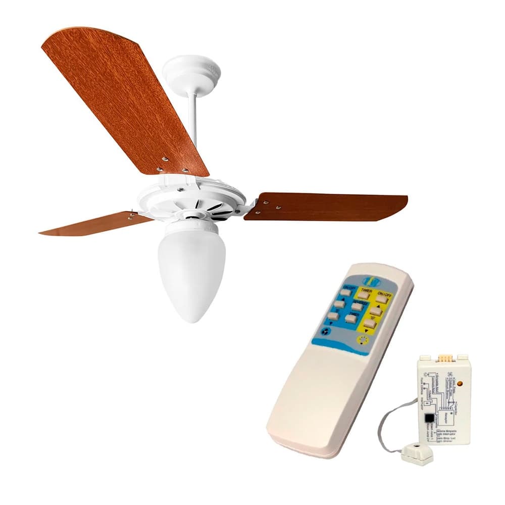 Kit Ventilador Teto Rico Motor Grande Ventex C/ Controle Universal