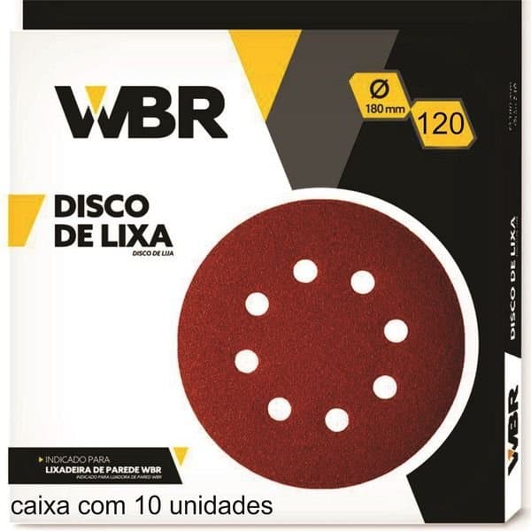 Disco De Lixa 180mm Grão 120 Lixadeira com 10pçs
