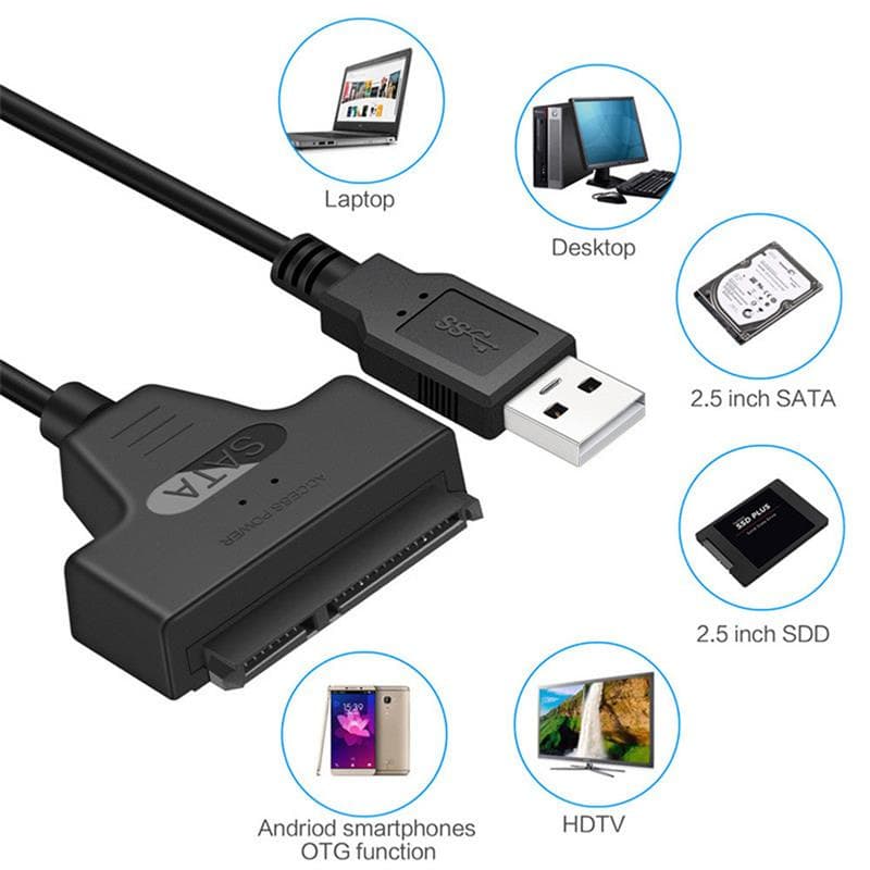 Cabo HD Externo Notebook 2.5 Ssd Substitui Case Hd Tradicional 2.5